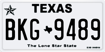 TX license plate BKG9489