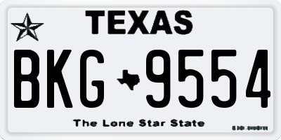 TX license plate BKG9554