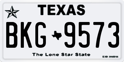TX license plate BKG9573