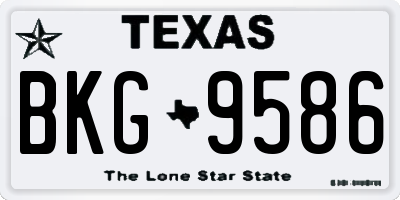 TX license plate BKG9586