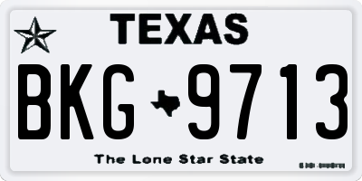 TX license plate BKG9713