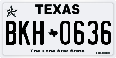 TX license plate BKH0636