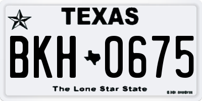 TX license plate BKH0675