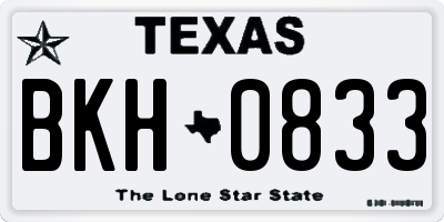 TX license plate BKH0833