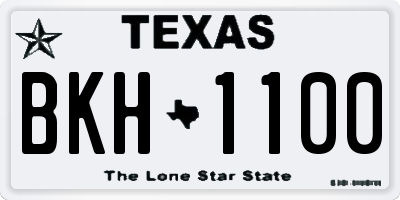TX license plate BKH1100