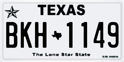 TX license plate BKH1149