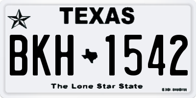 TX license plate BKH1542
