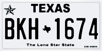 TX license plate BKH1674