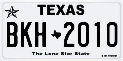 TX license plate BKH2010