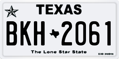 TX license plate BKH2061