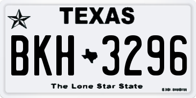 TX license plate BKH3296