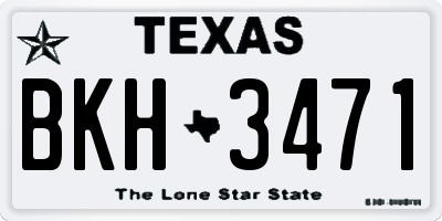 TX license plate BKH3471
