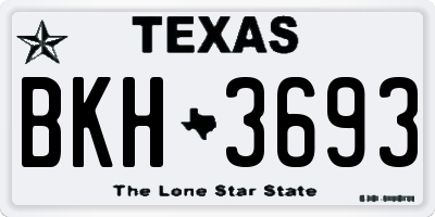 TX license plate BKH3693