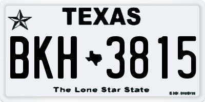 TX license plate BKH3815
