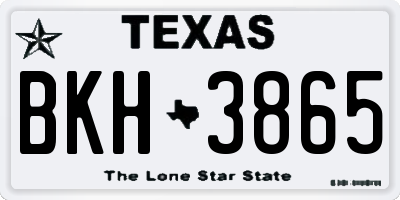 TX license plate BKH3865