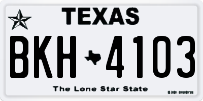 TX license plate BKH4103