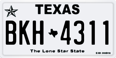 TX license plate BKH4311