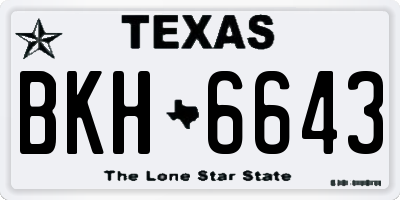 TX license plate BKH6643