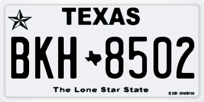 TX license plate BKH8502