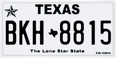 TX license plate BKH8815