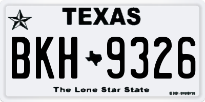 TX license plate BKH9326