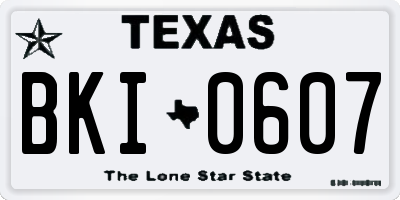 TX license plate BKI0607