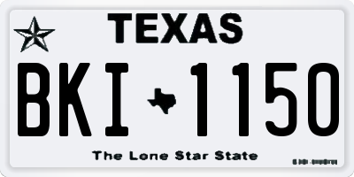 TX license plate BKI1150