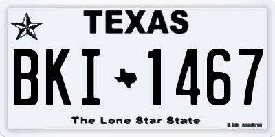TX license plate BKI1467