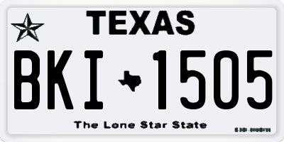 TX license plate BKI1505