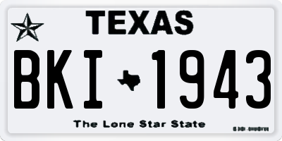 TX license plate BKI1943