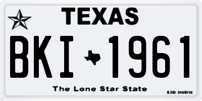 TX license plate BKI1961