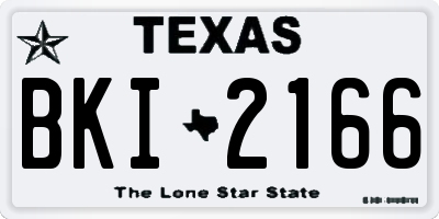 TX license plate BKI2166