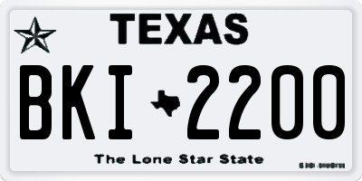 TX license plate BKI2200