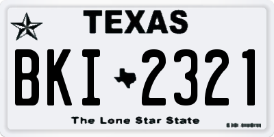 TX license plate BKI2321