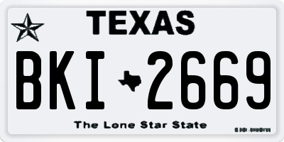 TX license plate BKI2669