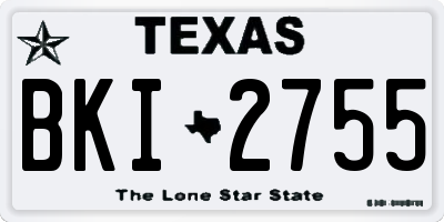 TX license plate BKI2755