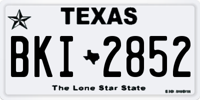 TX license plate BKI2852