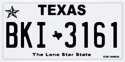 TX license plate BKI3161