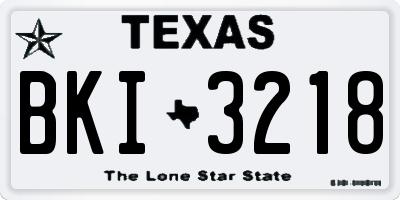TX license plate BKI3218
