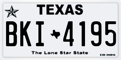 TX license plate BKI4195