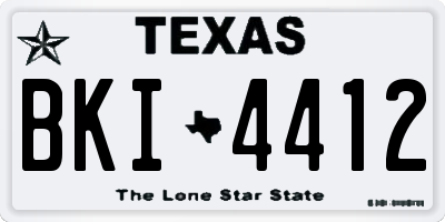TX license plate BKI4412
