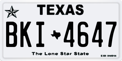 TX license plate BKI4647