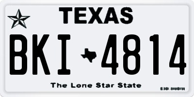 TX license plate BKI4814
