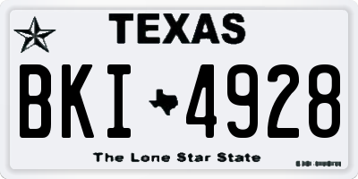 TX license plate BKI4928