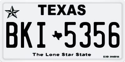 TX license plate BKI5356