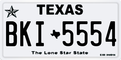 TX license plate BKI5554