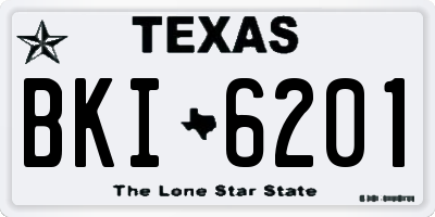 TX license plate BKI6201
