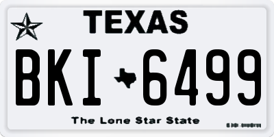 TX license plate BKI6499