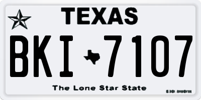TX license plate BKI7107