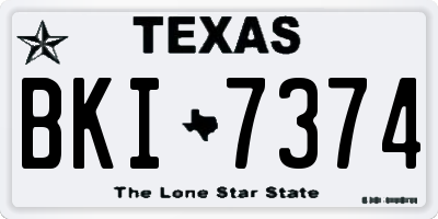 TX license plate BKI7374